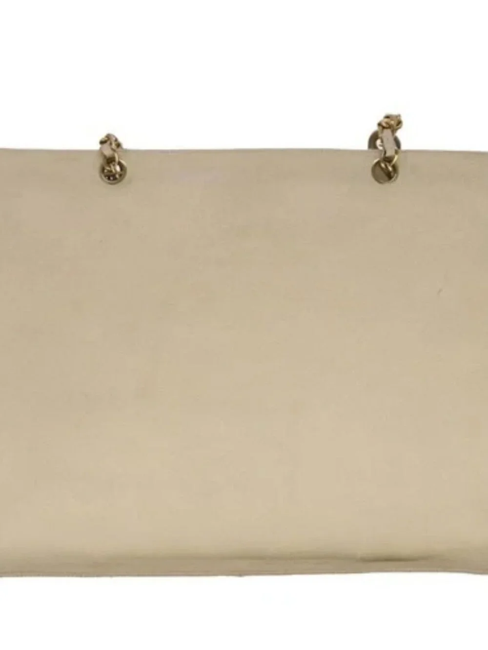 CHANEL COCO Mark Chain Tote Bag Grained Calf Skin Beige Gold CC Auth bs18886